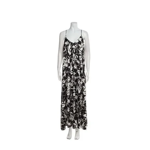 nicole miller satin maxi dress Nicole Miller New York Abstract Satin Maxi Dress size Small